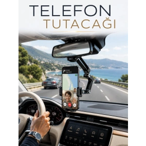 Katlanabilir Araç Telefon Tutucu Dikiz Aynasına Monte Telefon Standı