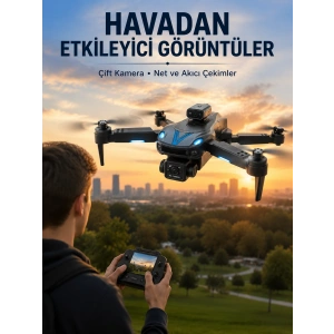 Katlanabilir Çift Kameralı Drone Uzaktan Kumandalı Hava Aracı