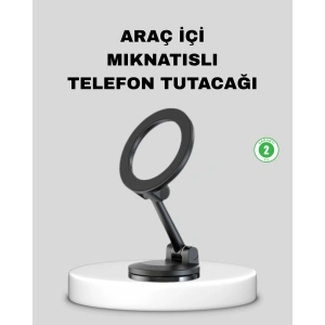 Katlanır Manyetik Araç İçi Telefon Tutucu – 360° Dönebilen, Magsafe Uyumlu, Güçlü Mıknatıslı Tasarım