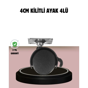 Kilitli 4 Cm Tekerlek Ayak 4’lü Set Zemin Koruyucu
