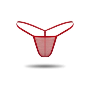 Kırmızı Transparan Tül String Tanga TM1115