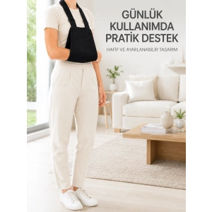 Kol Destek Askısı Ayarlanabilir Boyun Bantlı Rahat Kullanım Siyah