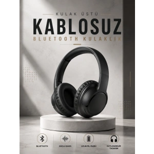 Kulak Üstü Kablosuz Bluetooth Kulaklık Yüksek Ses Kaliteli Anc Özelliği