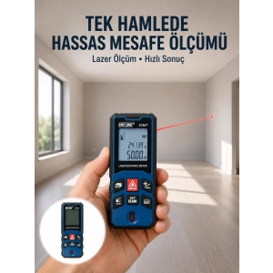 Lazer Metre 50 Mt Hassas Ve Hızlı Ölçüm Özellikli Yeni Nesil