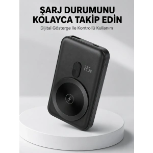 Lcd Ekranlı Kablosuz Powerbank Type C Ve Usb Çıkışlı Yeni Nesil