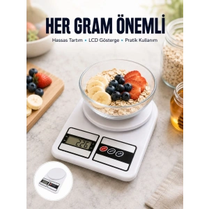 Lcd Ekranlı Yüksek Hassasiyetli Dijital Mutfak Terazisi Yeni Nesil