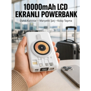 Lcd Göstergeli Manyetik Powerbank Type C Usb Girişli Yeni Nesil