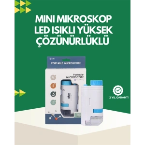 Led Aydınlatmalı 80–200 Kat Büyütmeli Cep Mikroskop