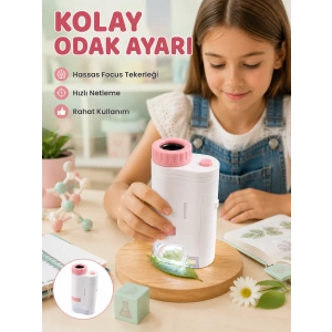 Led Aydınlatmalı Taşınabilir Mikroskop 80x-200x Ayarlanabilir Büyütme Özellikli