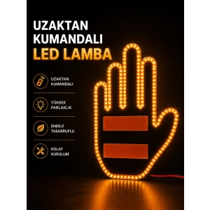 Led Işık El İşareti Araç Camı İçin Uzaktan Kumandalı