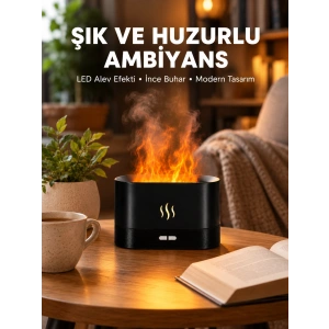Led Işıklı Buhar Makinesi Alev Efektli Kumandalı Oda Nemlendirici Yeni Nesil