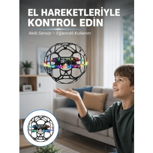 Led Işıklı Futbol Topu Mini Drone Akıllı Sensörlü El Kontrollü