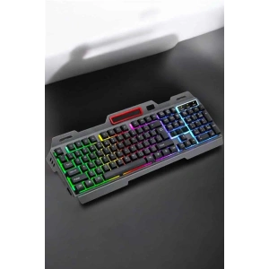 Led Işıklı Oyuncu Klavye Usb Girişli Rgb Işıklı Q Klavye Mouse Hediyeli