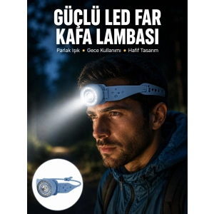 Led Kafa Lambası Kamp Yürüyüş Ve Gece Kullanımı İçin Yeni Nesil
