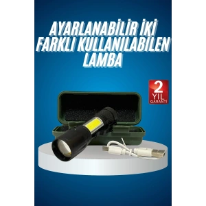 Led Lamba El Feneri Küçük Taşınabilir Usb Şarjlı Acil Durum Lambası
