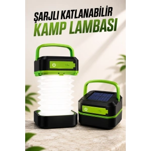 Led Lamba Kamp Lambası Hafif Taşınabilir Şarj Süreli Akordeon El Fenerli