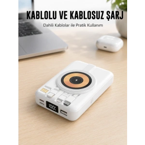 Magsafe Uyumlu Kablosuz Powerbank Hızlı Şarj Özellikli Yeni Nesil