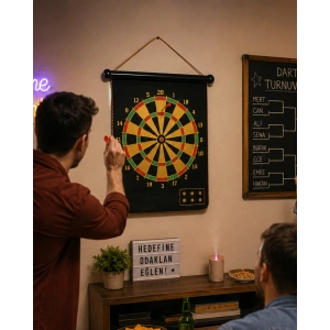 Manyetik Dart Oyunu Katlanabilir Güvenli Dart Seti 6 Ok Hediyeli
