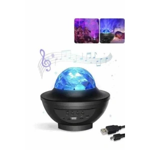 Masa Ve Gece Lambası Renkli Projektör Işıklı Disko Topu Bluetooth Hoparlör