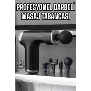 Masaj Tabancası 4 Başlıklı Kas Ve Vücut Ağrıları İçin Şarjlı Darbeli