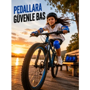 Mavi Çocuk Kaykay Paten Scooter Bisiklet Koruyucu Dizlik Seti 2 Adet