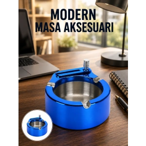 Metal Küllük Ve Çakmak Seti Yuvarlak Modern Tasarım Yeni Nesil