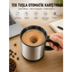 Mikser Kupa Yazılı Mug Bardak Karıştırma Özelliği