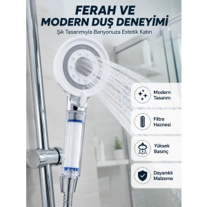 Mineral Taşlı Filtreli Duş Başlığı Güçlü Su Basınçlı Banyo Başlığı