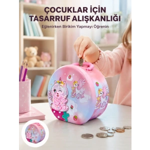 Mini Çocuk Para Kasası Güvenli Kilitli Birikim Kutusu