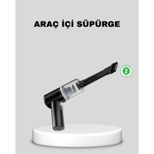 Mini Şarjlı Araç Süpürgesi – 120w Güçlü Motor, 5500pa Vakum Emiş, Yıkanabilir Filtre