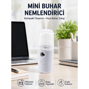 Mini Şarjlı Buhar Nemlendirici – Taşınabilir, Enerji Tasarruflu, Kablosuz Kullanım Yeni Nesil