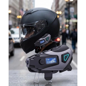 Motosiklet Kask Bluetooth Kulaklık Uzun Pil Ömrü Kamera Ve Sesli Komut Destekli