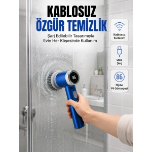 Mutfak, Banyo Ve Fayanslar İçin Çok Amaçlı Elektrikli Temizlik Fırçası