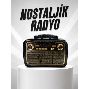 Müzik Kutusu Bluetooth Bağlantılı El Fenerli Nostaljik Tasarım Radyo