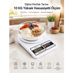 Net Lcd Ekran Ve Otomatik Kapanma Özelliği İle Uzun Ömürlü Dijital Mutfak Tartısı