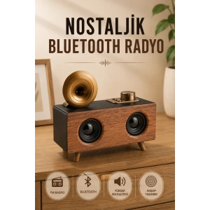 Nostaljik Radyo Bluetooth Bağlantılı Şarjlı Yüksek Ses Kaliteli