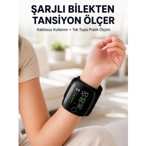 Otomatik Bilekten Tansiyon Ölçer Şarjlı Dijital Ölçüm Cihazı