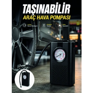 Otomobil Bisiklet Ve Motosiklet İçin Taşınabilir Lastik Hava Pompası