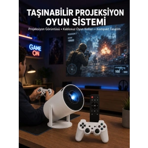 Oyun Konsolu Uyumlu Kablosuz Projeksiyon Cihazı Ev Sinema Deneyimi Yeni Nesil