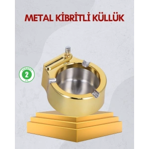 Paslanmaz Çelik Küllük Çakmaklı Masa Üstü Kullanım