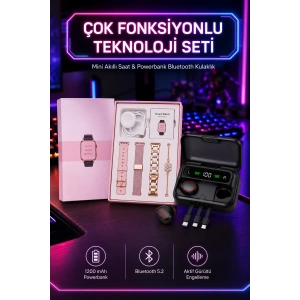 Powerbank Özellikli Bluetooth Kulaklık Ve Nabız Ölçer Akıllı Saat Bileklik Hediyeli