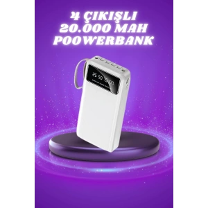 Powerbank Şarj Cihazı 4 Çıkışlı 20.000 Mah Powerbank Taşınabilir Çoklu Giriş