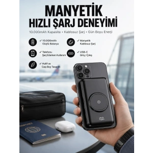 Powerbank Taşınabilir 10.000 Mah Hızlı Şarj Dijital Göstergeli