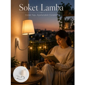 Priz Lambası Esnek Kollu Yatak Başı Aydınlatma