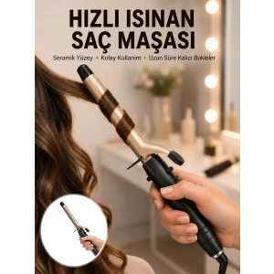 Profesyonel 25 Mm Saç Maşası Kalın Bukle Etkili Yeni Nesil