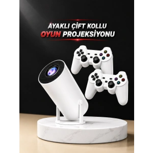 Projeksiyon Cihazı Video Oyun Konsolu Projektör Taşınabilir Ayaklı Çift Kollu 4k Çözünürlüklü