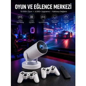 Projeksiyon Cihazı Video Oyun Konsolu Projektör Taşınabilir Ayaklı Çift Kollu 4k Çözünürlüklü