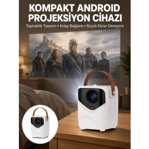 Projeksiyon Ev Sineması Bluetooth 4k Hd Kaliteli Görüntü Kumandalı Yeni Nesil