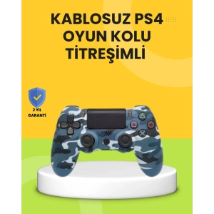 Ps4 Uyumlu Kablosuz Oyun Kolu Ergonomik Çift Titreşimli