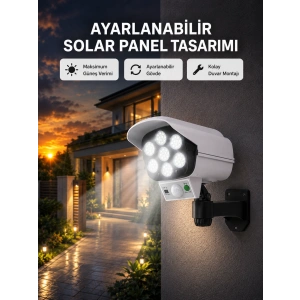 Pvc+pc Malzemeli, 2si 1 Arada Güvenlik Lambası – Ayarlanabilir Başlık Ve Panel Açısı